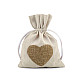 Cotton Drawstring Bag Heart 13x18 cm (package 10 pc.)