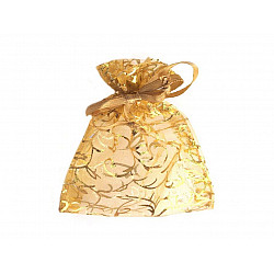 Organza Gift bag approx. 7x10 cm with lurex (package 5 pc.) - gold