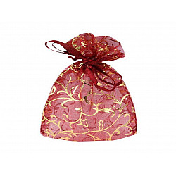 Organza Gift bag approx. 7x10 cm with lurex (package 5 pc.) - light wine red