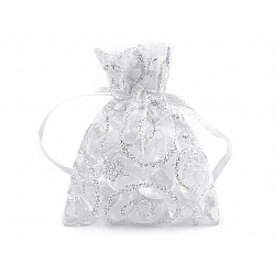 Organza Gift bag 6.5x9 cm with glitters (package 10 pc.) -