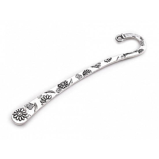 Bookmark Flowers, Butterfly 7x80 mm, platinum