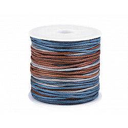 Cotton Cord / String Ø1 mm rainbow - blue - brown, 1 Buc.