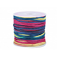 Cotton Cord / String Ø1 mm rainbow - multicolor, 1 Buc.