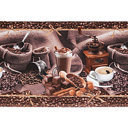 Cotton Fabric Piqué, Coffee Theme (sale by the meter)