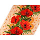 Cotton Waffle Pique Fabric Poppies - (sale by the meter)