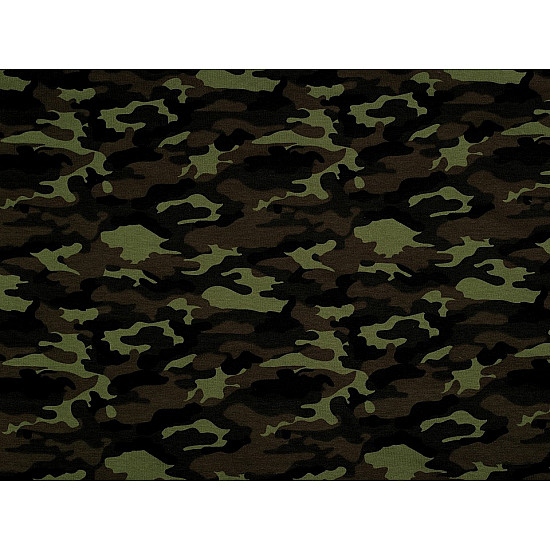 Single Knit Cotton Jersey Fabric, Green Camouflage (sold by the meter)