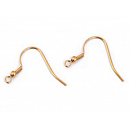 Stainless Steel Earring Hook, gold, 4 pc.