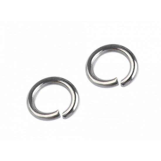 Stainless Steel Jump Ring Ø6 mm, platinum, 25 pc.