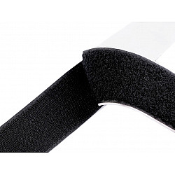 Adhesive Hook and Loop Fastener width 50 mm, black, per metre