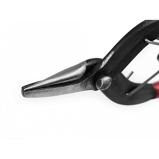 Narrow Flat Nose Pliers Steel 160 mm with return spring, dark red