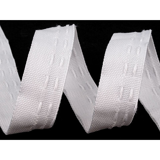 Curtain Heading - Smocking Pleat width 20 mm, White, 50 m