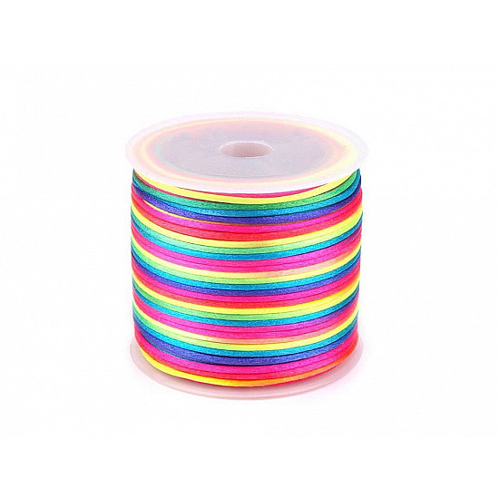 Rattail Rainbow Satin Cord Ø1 mm, 27 ml