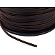 Imitation Leather Flat String, width 2.5 mm width, chocolate