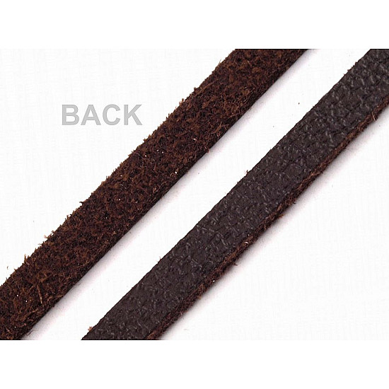 Imitation Leather Flat String, width 2.5 mm width, chocolate