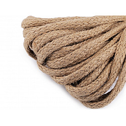 Braided Jute String width 15 mm, natural burlap, 1m