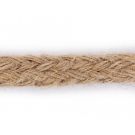 Braided Jute String width 15 mm, natural burlap, 1m