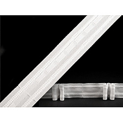 Double Pinch Pleat Curtain Heading Tape width 25 mm, White, 100 m