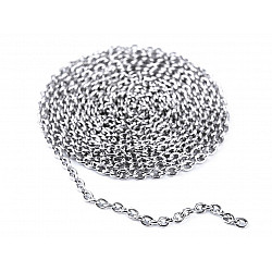 Stainless Steel Chain 2.3 mm length 1 m, platinum