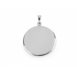 Metal Pendant Base Ø25 mm smooth, silver