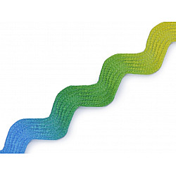 Ric Rac Ribbon Rainbow width 6 mm, multicolor, 1 m