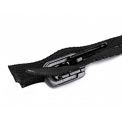 Plastic Zipper, width 5 mm, length 80 cm, with reversible slider, black