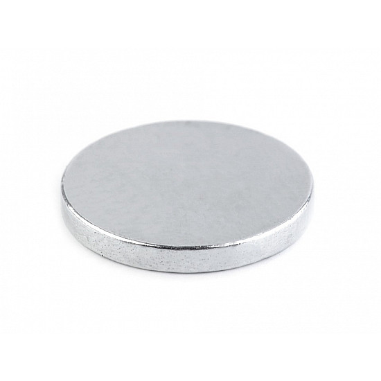 Round Magnet Ø15 mm, strong, nickel, 10 pc.