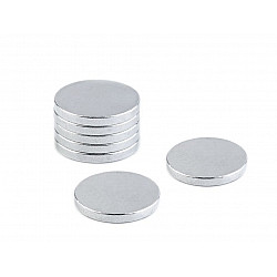 Round Magnet Ø15 mm, strong, nickel, 10 pc.