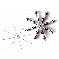 Wire Star / Snowflake for Beading DIY Ø10 cm, platinum, 2 pc.