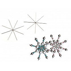 Wire Star / Snowflake for Beading DIY Ø9 cm, platinum, 2 pc.