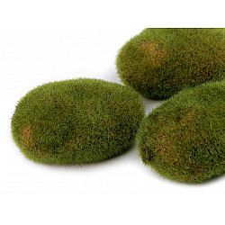 Moss Covered Styrofoam Decorative Rocks, green - brown