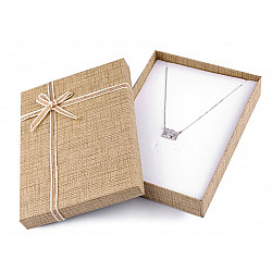 Paper Gift Box 12x16 cm for Jewellery, natural medium