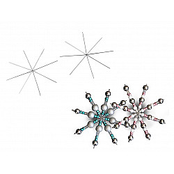 Wire Star / Snowflake for Beading DIY Ø9 cm, platinum, 2 pc.