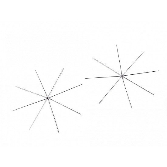 Wire Star / Snowflake for Beading DIY Ø9 cm, platinum, 2 pc.