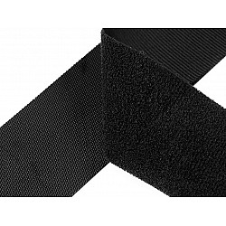 Hook and Loop Fastener Tape Low Profile width 50 mm, black, per metre