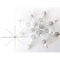 Wire Star / Snowflake for Beading DIY Ø10 cm, platinum, 2 pc.