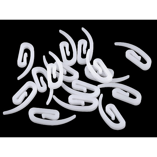 Plastic Hook for Curtains, white, 50 pc.