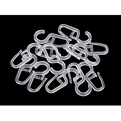 Plastic Curtain Hook, Transparent, 50 pc.