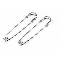 Oversized Safety Pin 13x75 mm, platinum