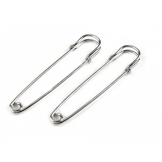 Oversized Safety Pin 13x75 mm, platinum