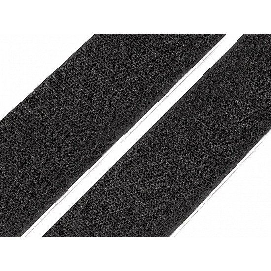 Adhesive Hook Tape, width 50 mm, Black, per metre