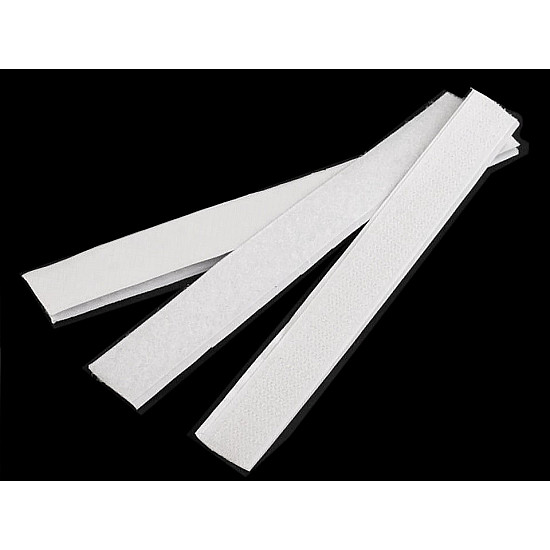 Adhesive Hook And Loop Fastener width 20 mm, white, 10 pr.