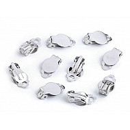 Clip On Earring Finding 10x18 mm, platinum, 10 pc.