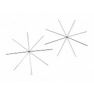 Wire Star / Snowflake for Beading DIY Ø10 cm, platinum, 2 pc.