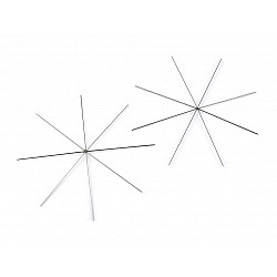 Wire Star / Snowflake for Beading DIY Ø10 cm, platinum, 2 pc.