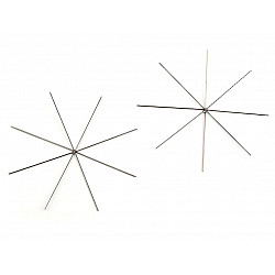 Wire Star / Snowflake for Beading DIY Ø9 cm, platinum, 2 pc.