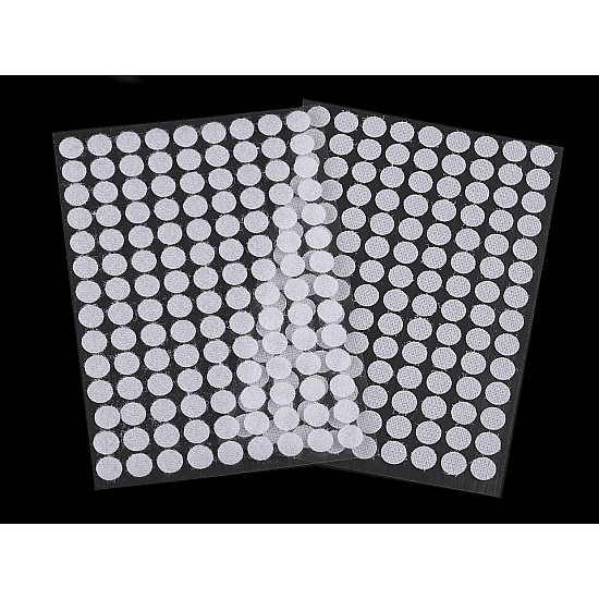 Hook And Loop Self Adhesive Circles / Dots Ø10 mm, white