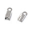 Flat Leather Crimps 4 mm, platinum, 50 pc.