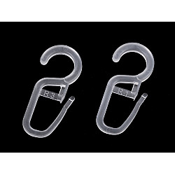 Plastic Curtain Hook, Transparent, 50 pc.