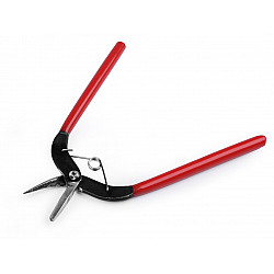 Narrow Flat Nose Pliers Steel 160 mm with return spring, dark red