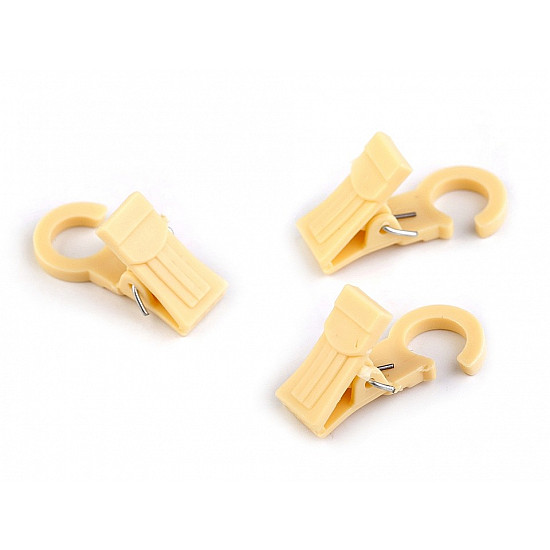 Plastic Curtain Hook Clips, cream, 10 pc.